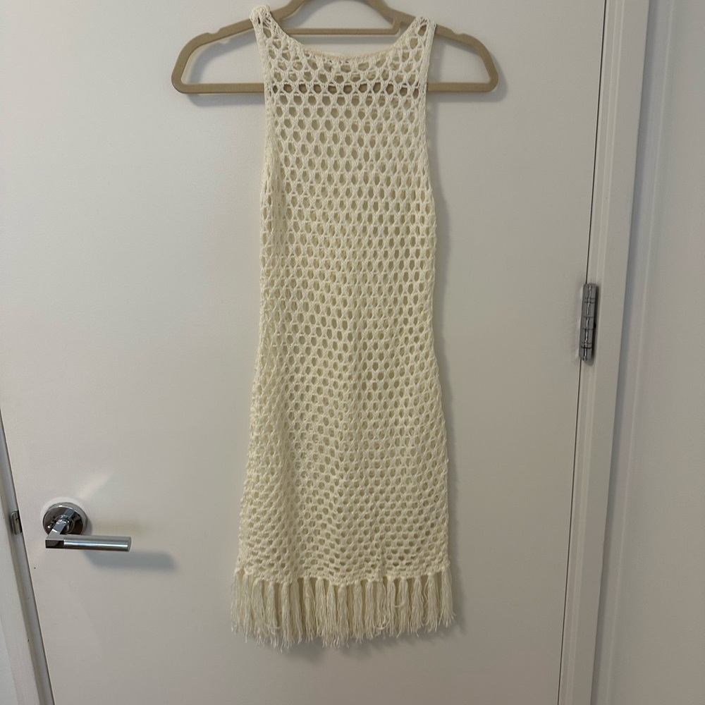 Chic White Knit Dress Coverup Superdown